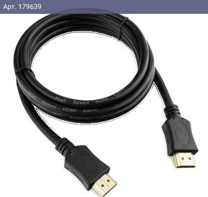 Кабель HDMI Cablexpert CC-HDMI4L-10, 19M/19M, v2.0, серия Light, позол.контакты, экран, 3м, черный, пакет