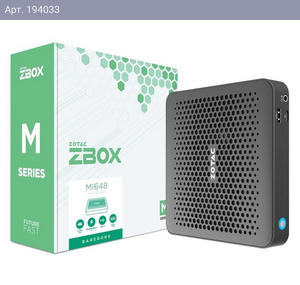 Платформа системного блока с ЦПУ Zotac Bad Pack ZOTAC-ZBOX-MI648,Barebone, Intel i5-1340P, 2x DDR5-5200/4800 SODIMM, M.2 SSD SLOT Active cooling 2x GLAN, WIFI, BT bp
