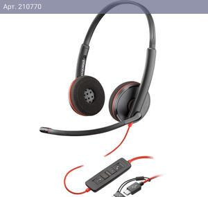 Наушники Poly Poly Blackwire 3220 Stereo +USB-C/A Adapter (PN: 8X228A6)
