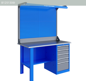 Верстак слесарный однотумбовый, ВхШхГ 1965x1396x696, TNC 141.15.2-2F