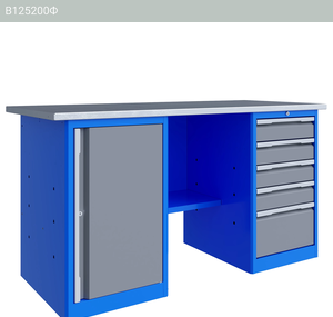 Стол-верстак слесарный двухтумбовый, ВхШхГ 855x1596x696, TNC 161.57.1