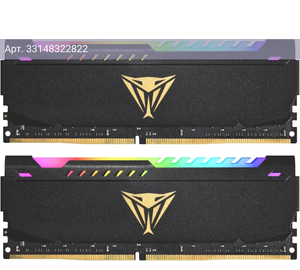 Оперативная память Patriot Viper Steel RGB DDR4 - 2x 16Gb, 3200 МГц, DIMM, CL18 (pvsr432g320c8k)