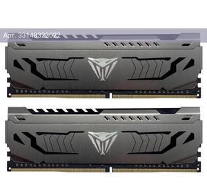 Оперативная память Patriot Viper Steel DDR4 - 2x 32GB, 3200 МГц, DIMM, CL16, RTL (pvs464g320c6k)