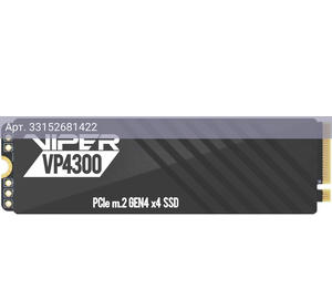 Твердотельный накопитель Patriot Viper VP4300 2048ГБ, M.2 2280, PCIe 4.0 x4, M.2 VP4300-2TBM28H