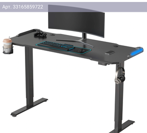Стол компьютерный Cactus CS-EDL-GBK RGB черный (CS-EDL-GBK)