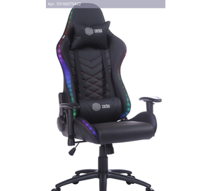Кресло игровое Cactus CS-CHR-0099BLR с RGB-подсветкой, обивка: экокожа, цвет: черный/красный (CS-CHR-0099BLR)