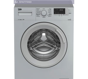 Стиральная машина средняя Beko WSRE6512ZSS, с фронтальной загрузкой, 6кг, 1000об/мин (7320210017)