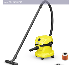 Строительный пылесос Karcher WD 2 Plus V-12/6/18/C желтый (1.628-015.0)