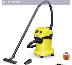 Строительный пылесос Karcher WD 3 P V-17/4/20 желтый (1.628-170.0)