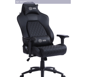 Кресло игровое Cactus CS-CHR-130-M с вибромассажем, обивка: экокожа, цвет: черный (CS-CHR-130-M)