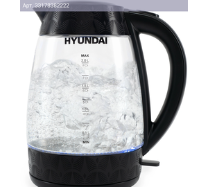 Чайник электрический Hyundai HYK-G4505 черный, стекло/пластик