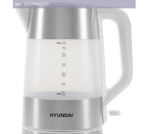 Чайник электрический Hyundai HYK-P4025 белый, пластик