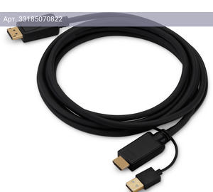 Кабель Buro HDMI (m)/DisplayPort (m), позолоченные контакты, 3м. черный (HDMI-DP-3M)