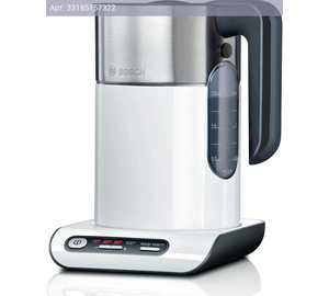 Чайник электрический Bosch TWK8611P белый/серебристый, металл/пластик