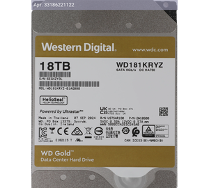 Жесткий диск WD Gold WD181KRYZ 18TB, SATA III, 3.5