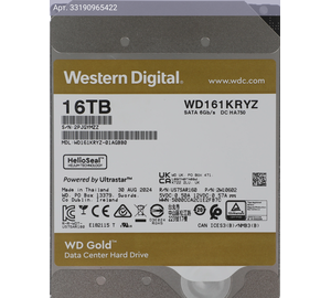 Жесткий диск WD Gold WD161KRYZ 16TB, SATA III, 3.5