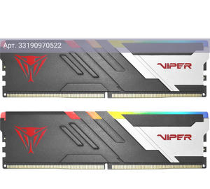 Оперативная память Patriot Viper Venom RGB DDR5 - 2x 32Gb, 5200 МГц, DIMM, CL40 (pvvr564g520c40k)