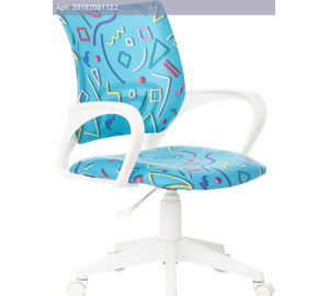 Кресло детское Бюрократ BUROKIDS 1 W, обивка: ткань, цвет: голубой (BUROKIDS 1 W-STICKBL)