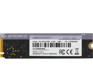 Твердотельный накопитель Hikvision E3000 512ГБ, M.2 2280, PCIe 3.0 x4, M.2 HS-SSD-E3000/512G Hiksemi (HS-SSD-E3000/512G)