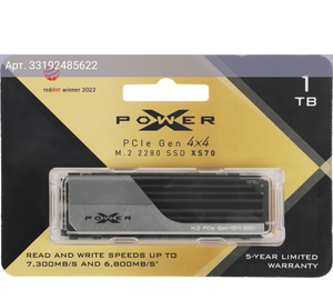 Твердотельный накопитель Silicon Power XS70 1024ГБ, M.2 2280, PCIe 4.0 x4, M.2 SP01KGBP44XS7005