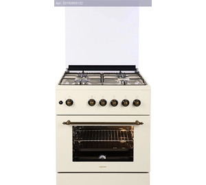 Плита газовая Nordfrost GG6061Y бежевый, металлическая крышка