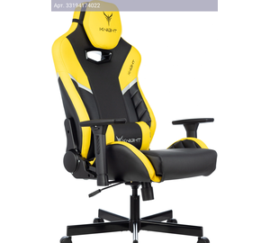 Кресло игровое Knight Thunder 5X, обивка: экокожа, цвет: черный/желтый (KNIGHT THUNDER 5X Y)