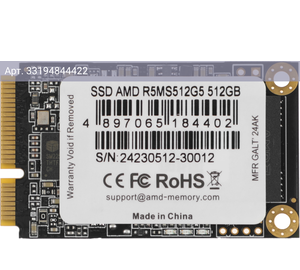 Твердотельный накопитель AMD Radeon R5 512ГБ, mSATA, SATA, mSATA R5MS512G5