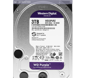 Жесткий диск WD Purple WD33PURZ 3TB, SATA III, 3.5