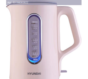Чайник электрический Hyundai HYK-G8888 кремовый/прозрачный, стекло