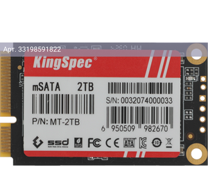 Твердотельный накопитель Kingspec MT Series 2048ГБ, mSATA, SATA-III, mSATA MT-2TB