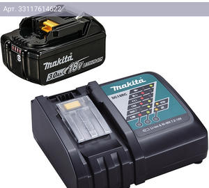 Батарея аккумуляторная Makita BL1830B LXT 18В 3Ач Li-Ion (З/У в компл.) (191a25-2)
