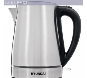 Чайник электрический Hyundai HYK-S3020 серебристый матовый/черный, металл/пластик