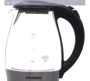 Чайник электрический Hyundai HYK-G2030 черный, стекло/пластик