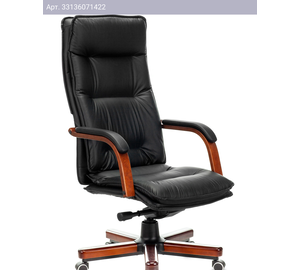Кресло руководителя Бюрократ T-9927WALNUT, обивка: кожа, цвет: черный (T-9927WALNUT/BLACK)