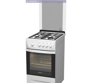Плита газовая Darina 1D1 GM 241 008 W белый/черный, стеклянная крышка