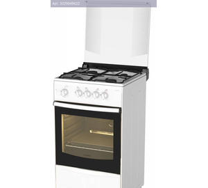 Плита газовая Darina 1B GM 441 105 W белый/черный, стеклянная крышка
