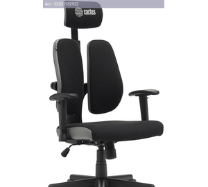 Кресло Cactus CS-CHR-MC03-BKGY, обивка: ткань, цвет: черный/серый