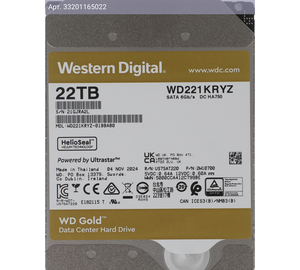 Жесткий диск WD Gold WD221KRYZ 22TB, SATA III, 3.5