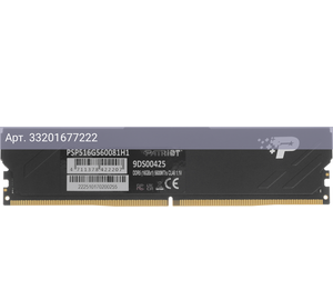 Оперативная память Patriot Signature Premium DDR5 - 16GB, 5600 МГц, DIMM, CL46, RTL (psp516g560081h1)