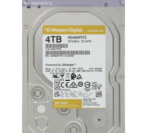 Жесткий диск WD Gold WD4004FRYZ 4TB, SATA III, 3.5