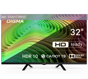 Телевизор Digma Салют ТВ DM-LED32SBB34, 32