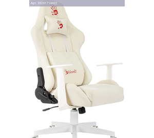 Кресло игровое A4Tech Bloody GC-570, обивка: ткань, цвет: белый/белый