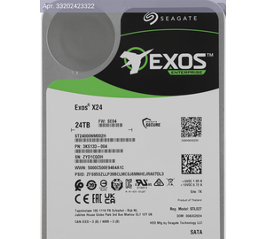 Жесткий диск Seagate Exos X24 ST24000NM002H 24TB, SATA III, 3.5
