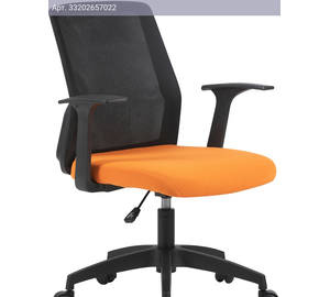 Кресло Cactus CS-MC222-BKOR, обивка: сетка/ткань, цвет: черный/оранжевый