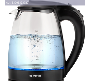Чайник электрический Vitek VT-1122 прозрачный, стекло/пластик