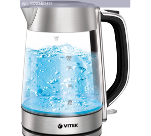 Чайник электрический Vitek VT-1184 серебристый, стекло/металл