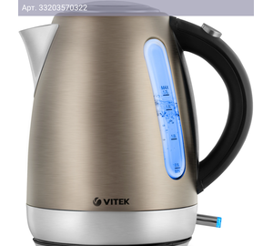 Чайник электрический Vitek VT-7025 бронзовый, металл/пластик