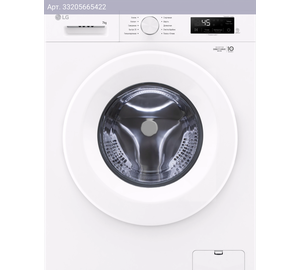 Стиральная машина средняя LG F2Y1HS3W, с фронтальной загрузкой, 7кг, 1200об/мин, русский интерфейс