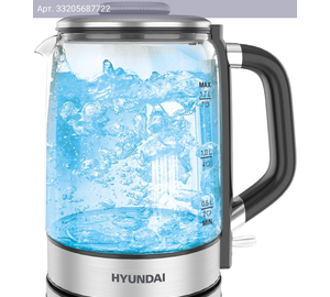 Чайник электрический Hyundai HYK-G5501 серебристый/черный, стекло