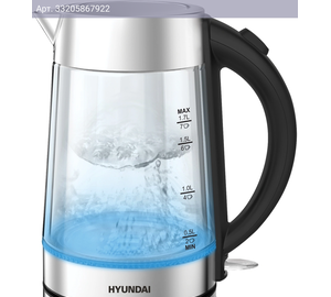 Чайник электрический Hyundai HYK-G7405 черный/серебристый, стекло